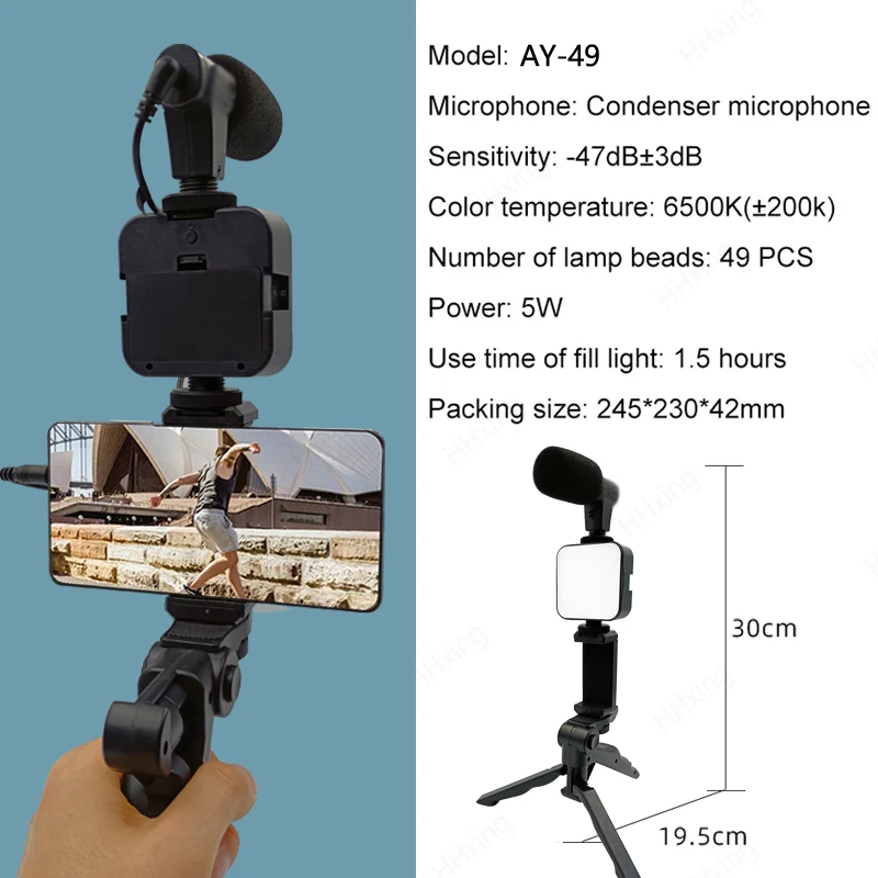 Kit de vlogging para teléfono  - Photography And Videography Lighting reseña y precio