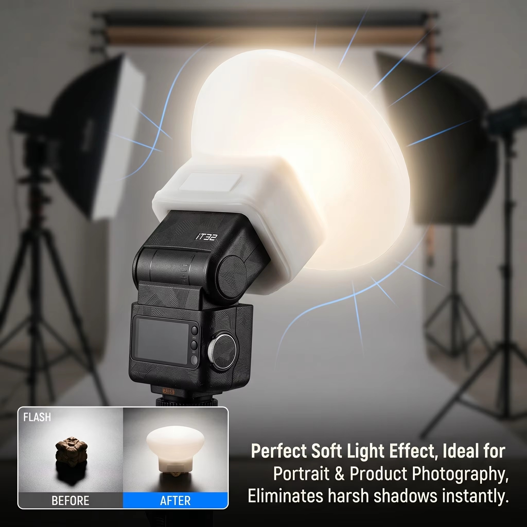 Cubierta difusora de silicona  - Photography Lighting Godox reseña y precio