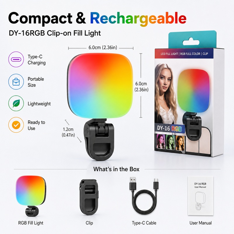 Lámpara de Relleno LED RGB Por - Photography Lighting For Outdoors reseña y precio